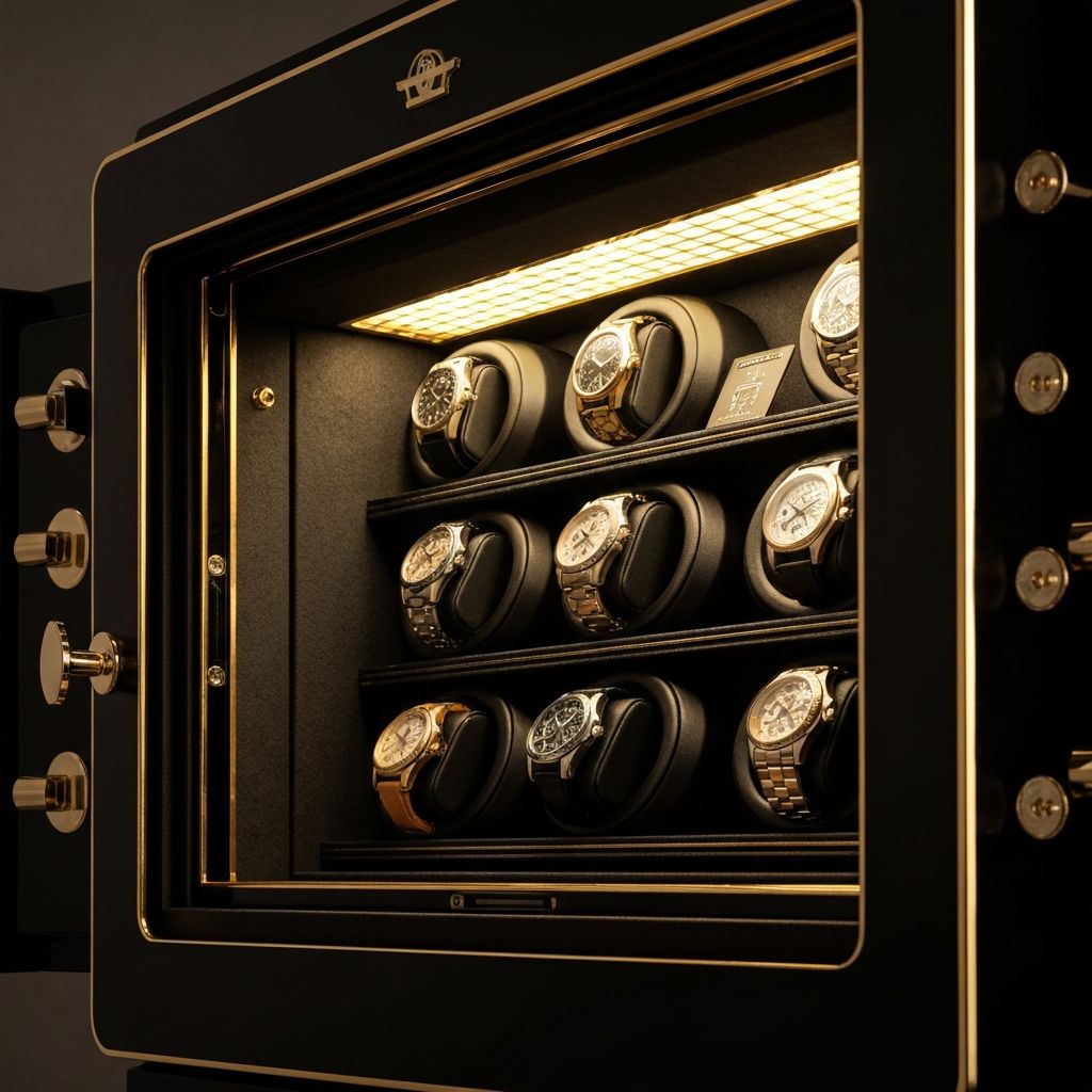 Cofre Mobilux com watchwinders para relogios automaticos